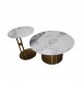 Tetra Coffee Table Round Sintered Stone Glossy Pandora Stainless Steel